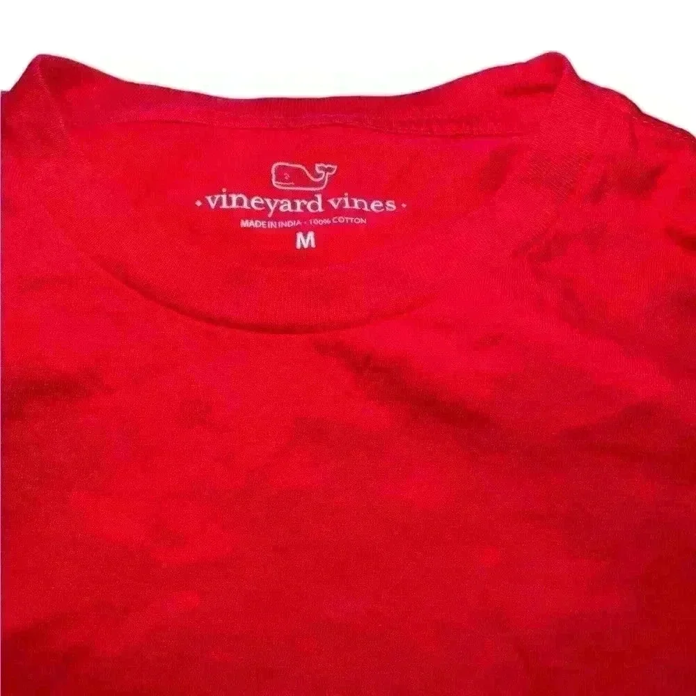 Vinyard Vines Men’s Christmas Tee Long Sleeve Red Shirt Size M